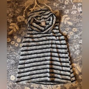 Dolan Black and Gray Sleeveless Cowl Neck Knit Top